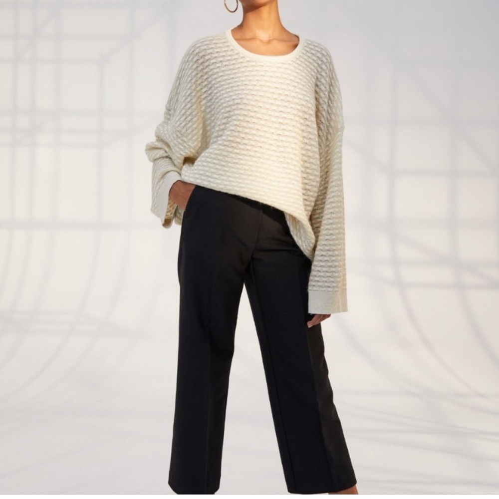 Aritzia Babaton Gold Metallic Oversized Mohair Wool Neutral Sweater XXS - Picture 9 of 9